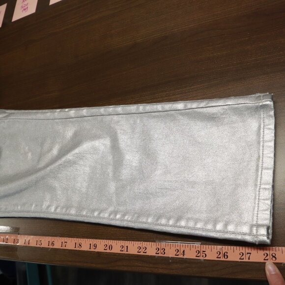 Boston Proper Metallic Pants Women 10 Silver Festive Holiday Party Night Out - Picture 14 of 16